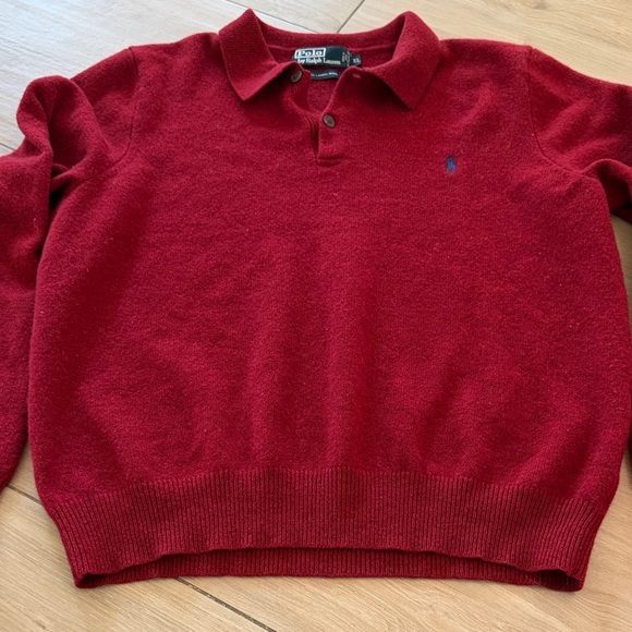 Ralph Lauren Red Polo Sweater 100% lamb wool - Picture 4 of 5